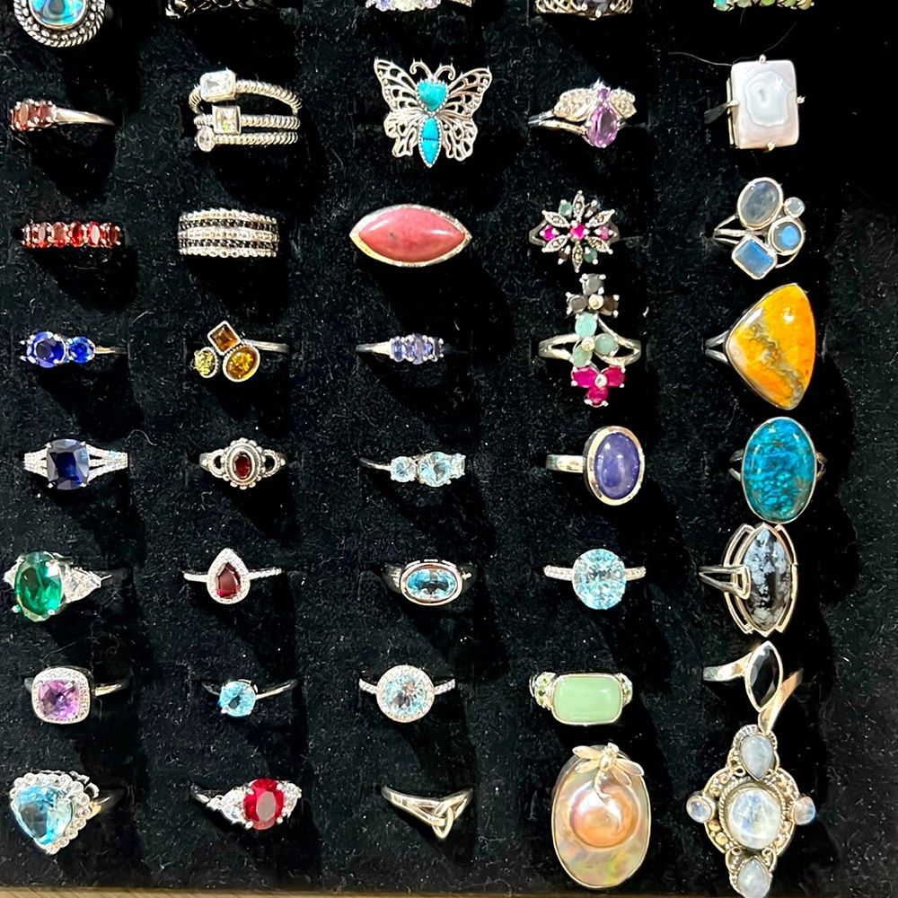 Sterling silver natural Stone Rings